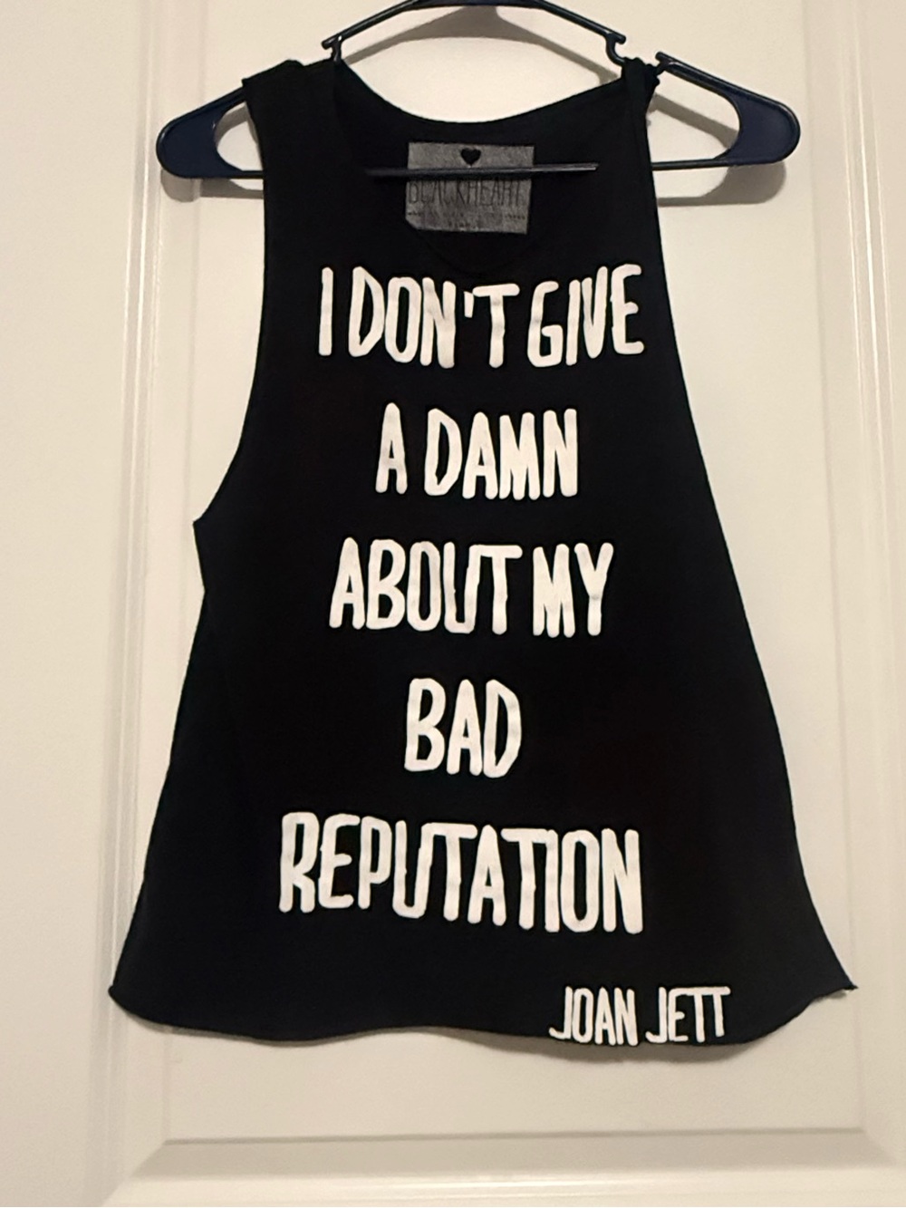 Blackheart Black Tank with White Joan Jett Lyric Graphic